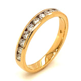 (LD) Banda con diamantes de laboratorio en oro amarillo 14kt. - DGjoyeros