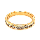 (LD) Banda con diamantes de laboratorio en oro amarillo 14kt. - DGjoyeros