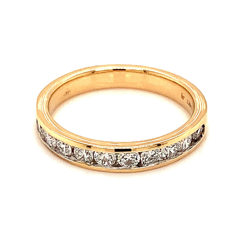 (LD) Banda con diamantes de laboratorio en oro amarillo 14kt. - DGjoyeros