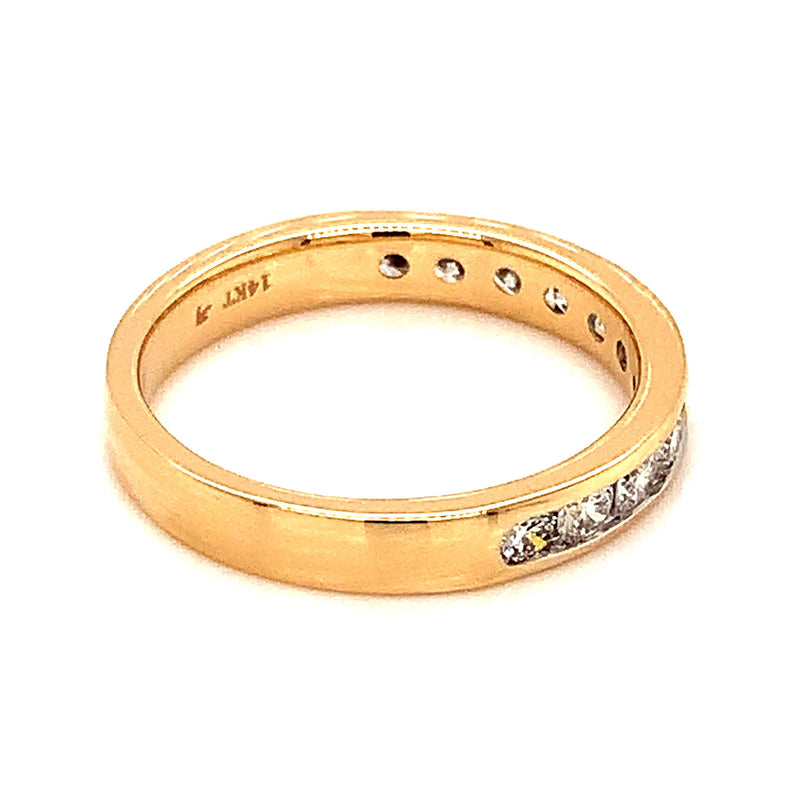 (LD) Banda con diamantes de laboratorio en oro amarillo 14kt. - DGjoyeros