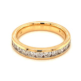 (LD) Banda con diamantes de laboratorio en oro amarillo 14kt. - DGjoyeros