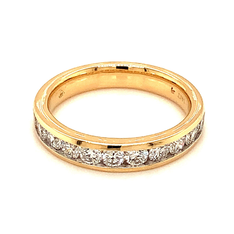 (LD) Banda con diamantes de laboratorio en oro amarillo 14kt. - DGjoyeros