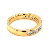 (LD) Banda con diamantes de laboratorio en oro amarillo 14kt. - DGjoyeros