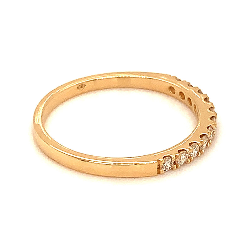 (LD) Banda con diamantes de laboratorio en oro amarillo 14kt. - DGjoyeros