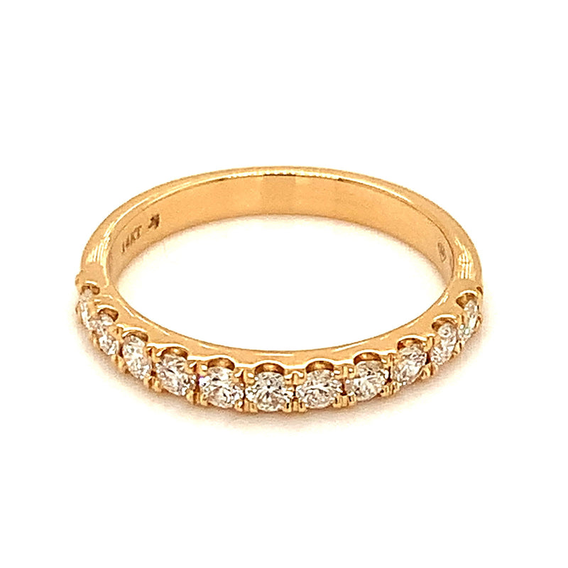 (LD) Banda con diamantes de laboratorio en oro amarillo 14kt. - DGjoyeros