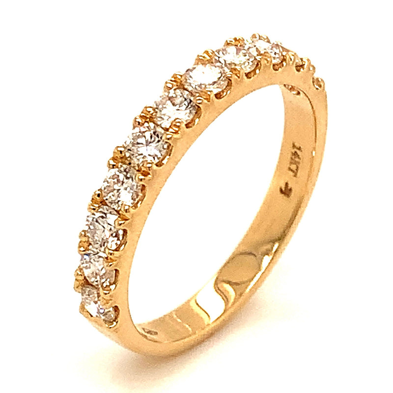 (LD) Banda con diamantes de laboratorio en oro amarillo 14kt. - DGjoyeros