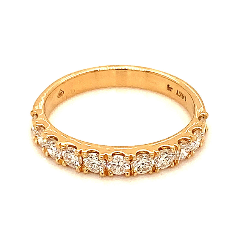 (LD) Banda con diamantes de laboratorio en oro amarillo 14kt. - DGjoyeros