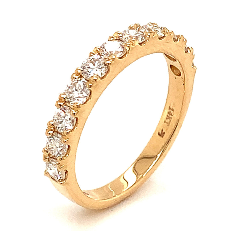 (LD) Banda con diamantes de laboratorio en oro amarillo 14kt. - DGjoyeros