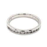(LD) Banda con diamantes de laboratorio  en oro blanco 14kt. - DGjoyeros