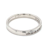 (LD) Banda con diamantes de laboratorio  en oro blanco 14kt. - DGjoyeros
