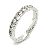(LD) Banda con diamantes de laboratorio  en oro blanco 14kt. - DGjoyeros