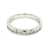 (LD) Banda con diamantes de laboratorio  en oro blanco 14kt. - DGjoyeros