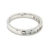 (LD) Banda con diamantes de laboratorio  en oro blanco 14kt. - DGjoyeros
