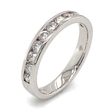 (LD) Banda con diamantes de laboratorio  en oro blanco 14kt. - DGjoyeros