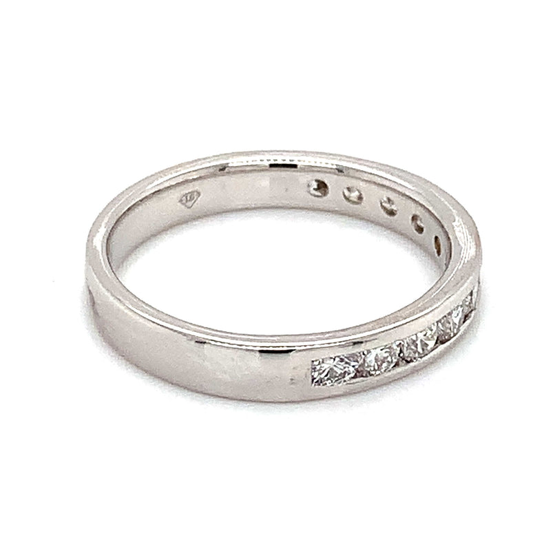 (LD) Banda con diamantes de laboratorio  en oro blanco 14kt. - DGjoyeros