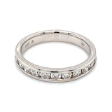 (LD) Banda con diamantes de laboratorio  en oro blanco 14kt. - DGjoyeros