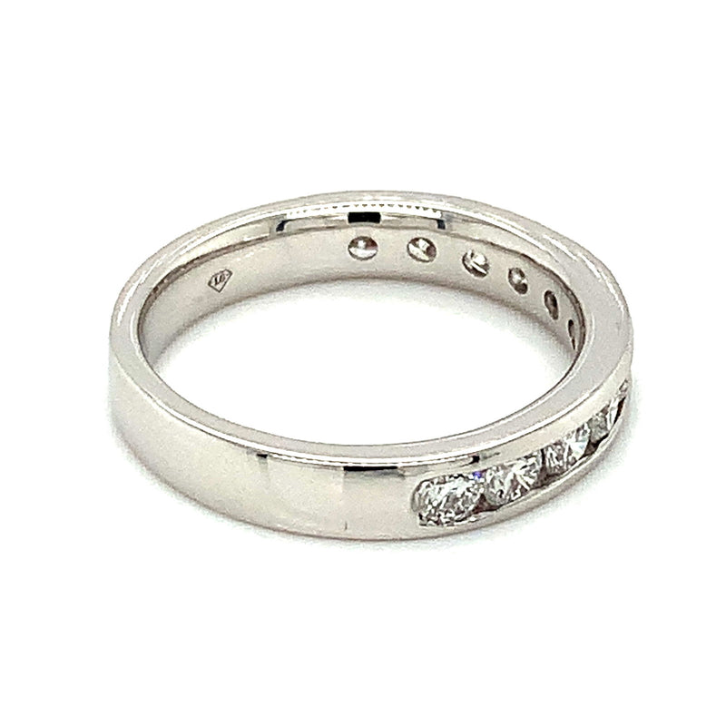 (LD) Banda con diamantes de laboratorio  en oro blanco 14kt. - DGjoyeros