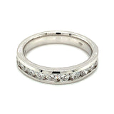 (LD) Banda con diamantes de laboratorio  en oro blanco 14kt. - DGjoyeros