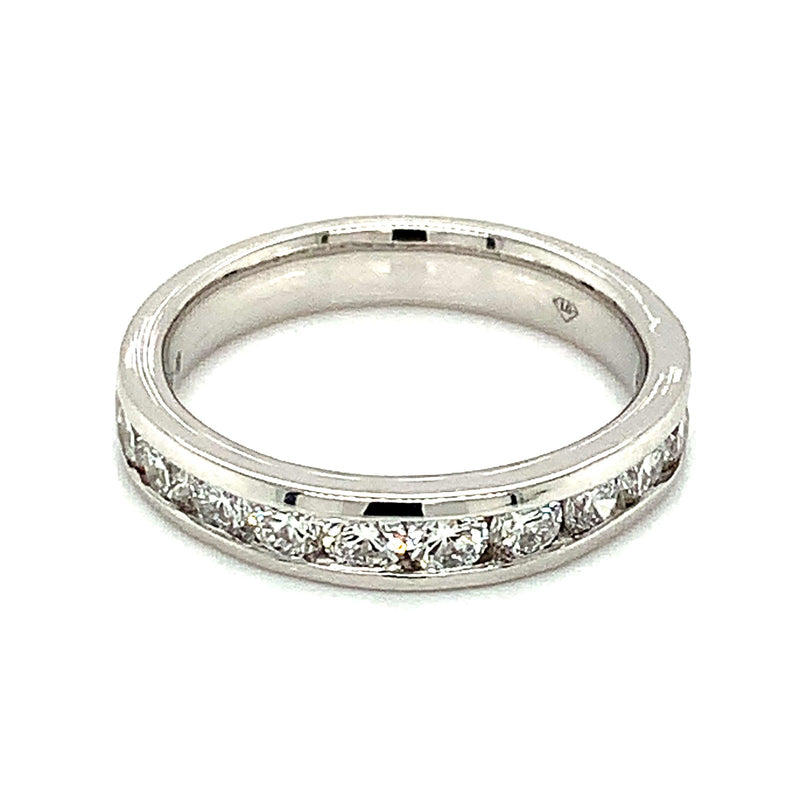 (LD) Banda con diamantes de laboratorio  en oro blanco 14kt. - DGjoyeros