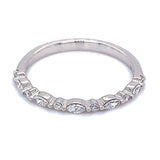 (LD) Banda con diamantes de laboratorio  en oro blanco 14kt. - DGjoyeros