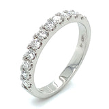 (LD) Banda con diamantes de laboratorio en oro blanco 14kt. - DGjoyeros