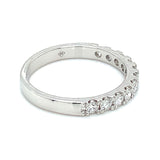 (LD) Banda con diamantes de laboratorio en oro blanco 14kt. - DGjoyeros