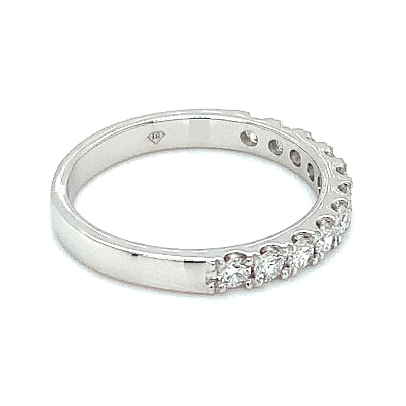 (LD) Banda con diamantes de laboratorio en oro blanco 14kt. - DGjoyeros