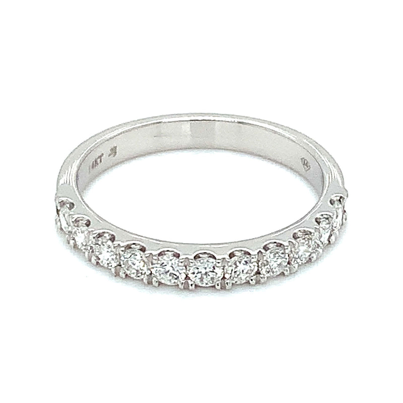 (LD) Banda con diamantes de laboratorio en oro blanco 14kt. - DGjoyeros