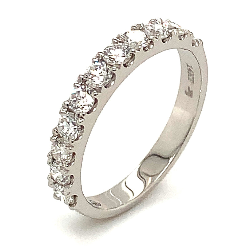 (LD) Banda con diamantes de laboratorio en oro blanco 14kt. - DGjoyeros