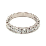 (LD) Banda con diamantes de laboratorio en oro blanco 14kt. - DGjoyeros
