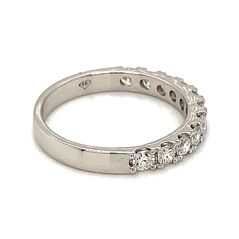 (LD) Banda con diamantes de laboratorio en oro blanco 14kt. - DGjoyeros