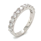 (LD) Banda con diamantes de laboratorio en oro blanco 14kt. - DGjoyeros