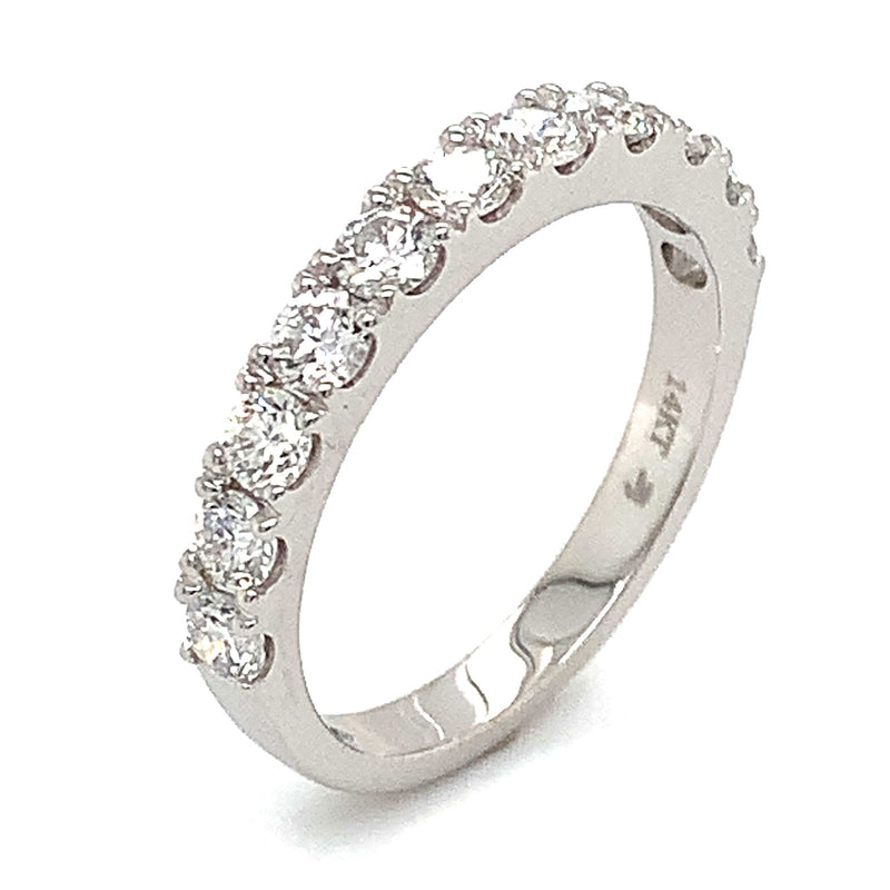 (LD) Banda con diamantes de laboratorio en oro blanco 14kt. - DGjoyeros