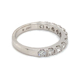 (LD) Banda con diamantes de laboratorio en oro blanco 14kt. - DGjoyeros
