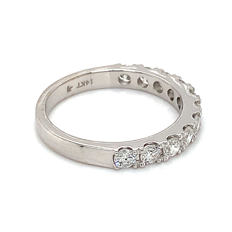 (LD) Banda con diamantes de laboratorio en oro blanco 14kt. - DGjoyeros