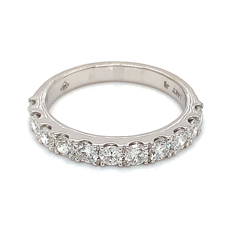 (LD) Banda con diamantes de laboratorio en oro blanco 14kt. - DGjoyeros