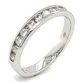 (LD) Banda con diamantes de laboratorio  en oro blanco 14kt. D-0.50CTS.