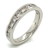 (LD) Banda con diamantes de laboratorio  en oro blanco 14kt. D-1.00CTS.