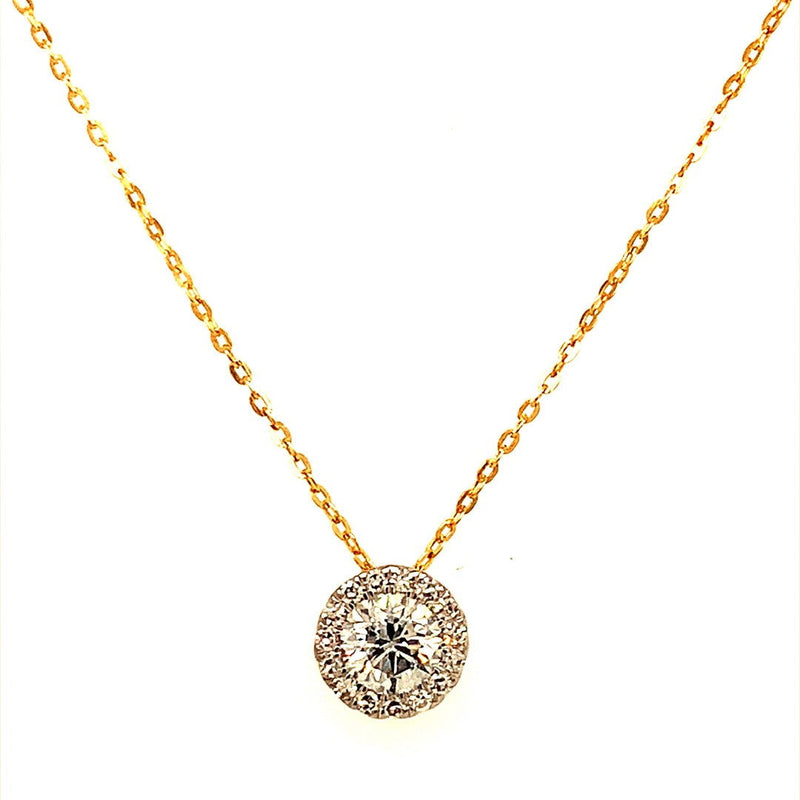 (LD) Collar con diamantes de laboratorio en oro amarillo 14kt. 45CM - DGjoyeros