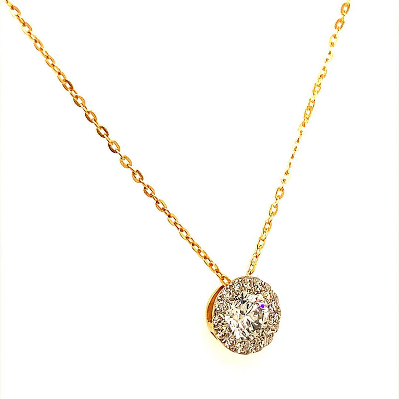 (LD) Collar con diamantes de laboratorio en oro amarillo 14kt. 45CM - DGjoyeros