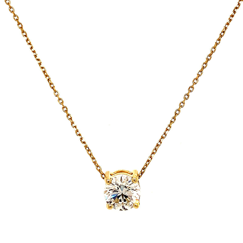(LD) Collar con diamantes de laboratorio en oro amarillo 14kt. 45cm - DGjoyeros