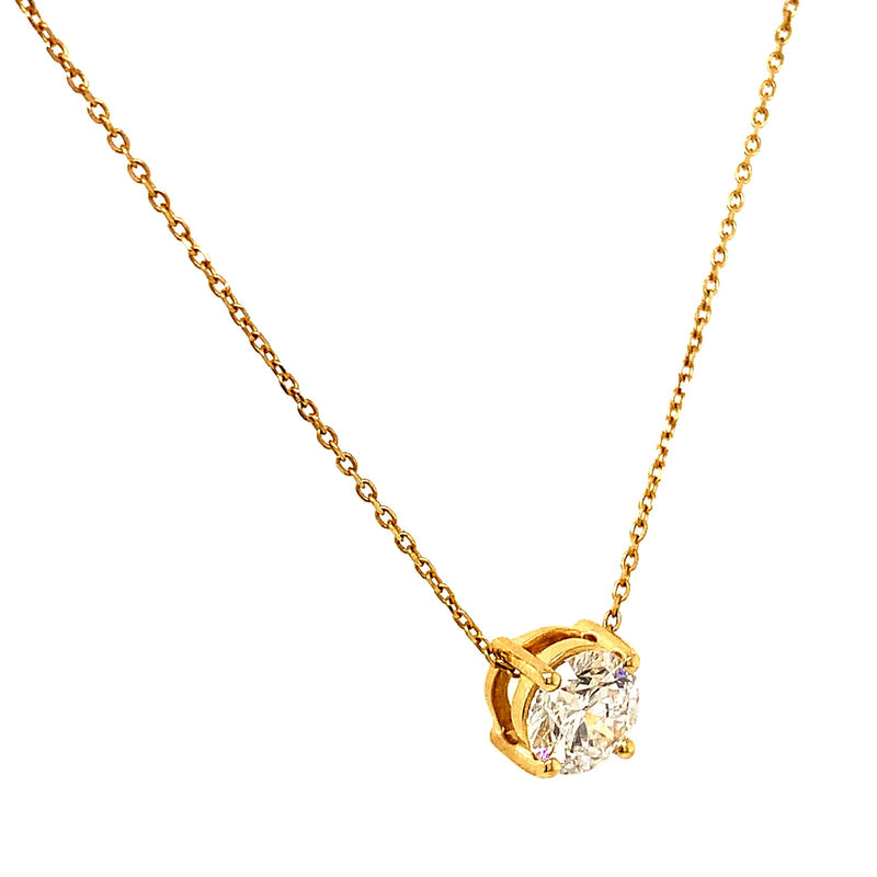 (LD) Collar con diamantes de laboratorio en oro amarillo 14kt. 45cm - DGjoyeros