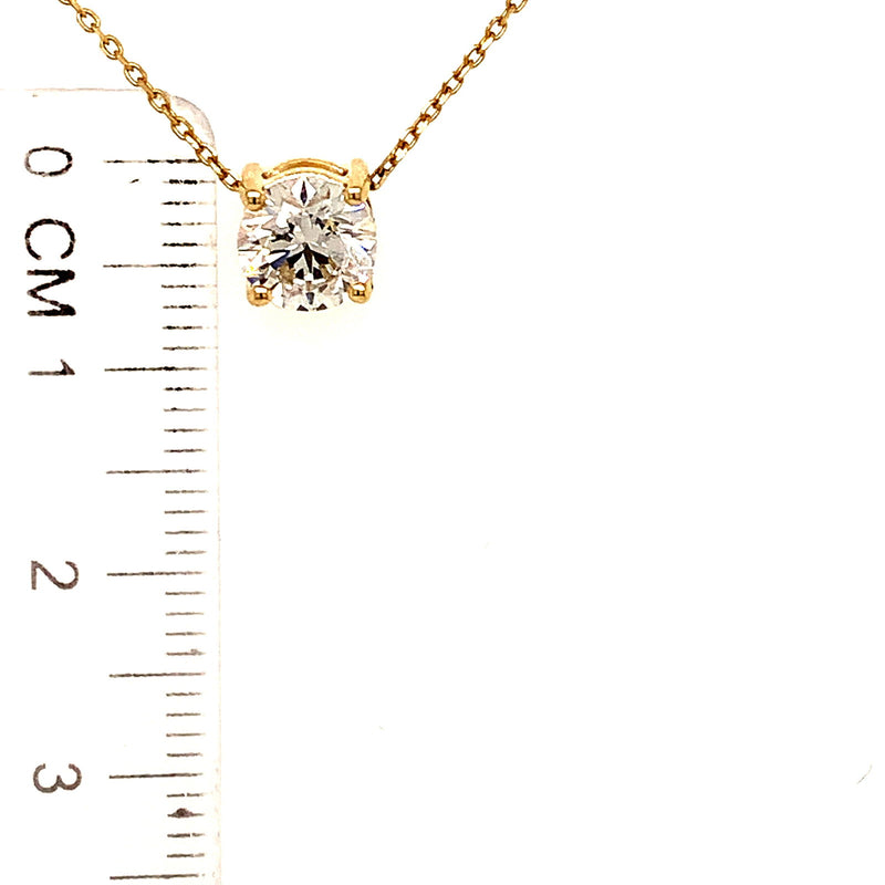 (LD) Collar con diamantes de laboratorio en oro amarillo 14kt. 45cm - DGjoyeros