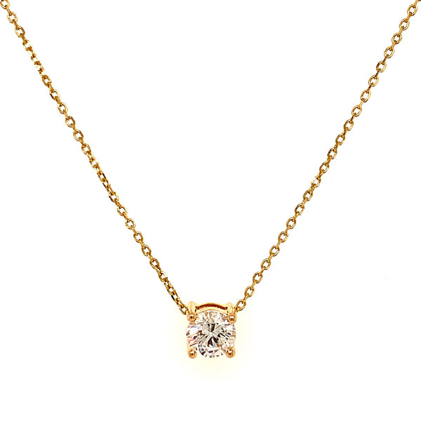 (LD) Collar con diamantes de laboratorio en oro amarillo 14kt. 45cm - DGjoyeros