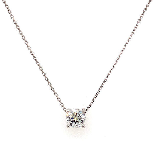 (LD) Collar con diamantes de laboratorio en oro blanco 14kt. 45cm - DGjoyeros