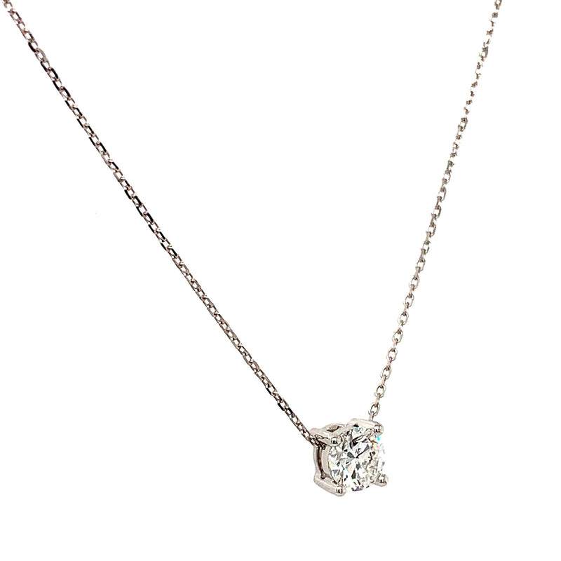 (LD) Collar con diamantes de laboratorio en oro blanco 14kt. 45cm - DGjoyeros