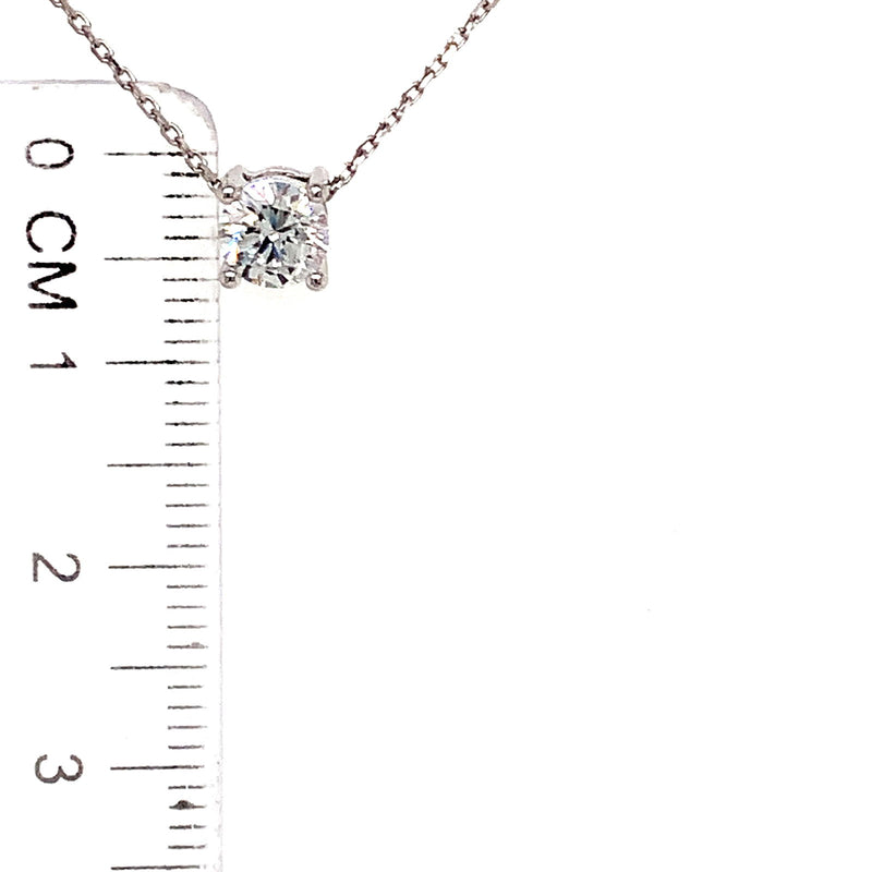 (LD) Collar con diamantes de laboratorio en oro blanco 14kt. 45cm - DGjoyeros