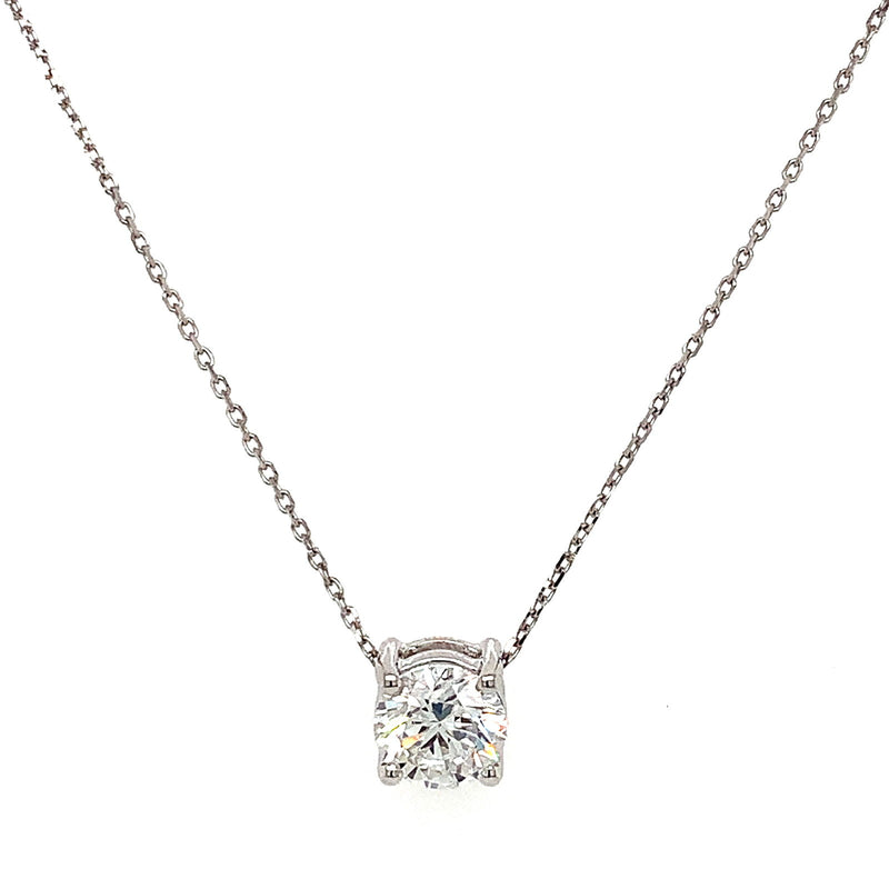 (LD) Collar con diamantes de laboratorio en oro blanco 14kt. 45cm - DGjoyeros