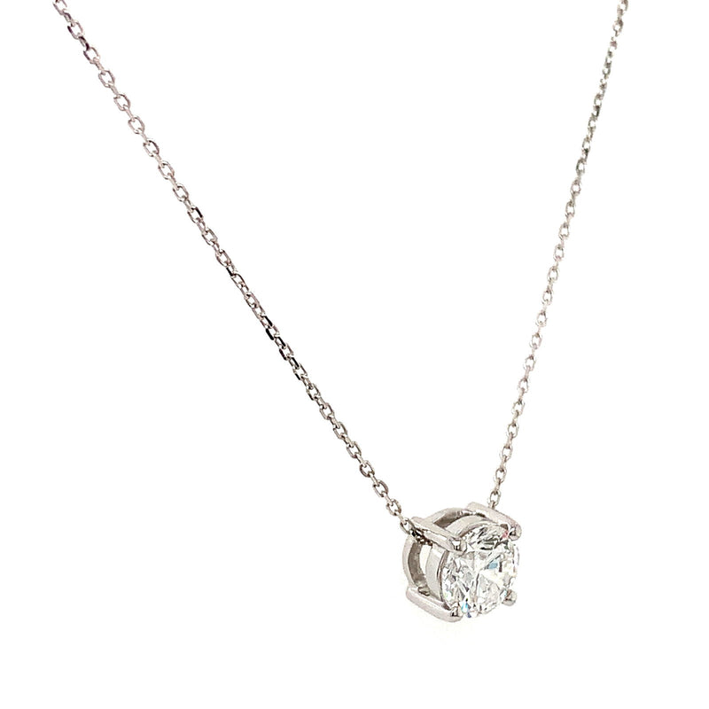 (LD) Collar con diamantes de laboratorio en oro blanco 14kt. 45cm - DGjoyeros