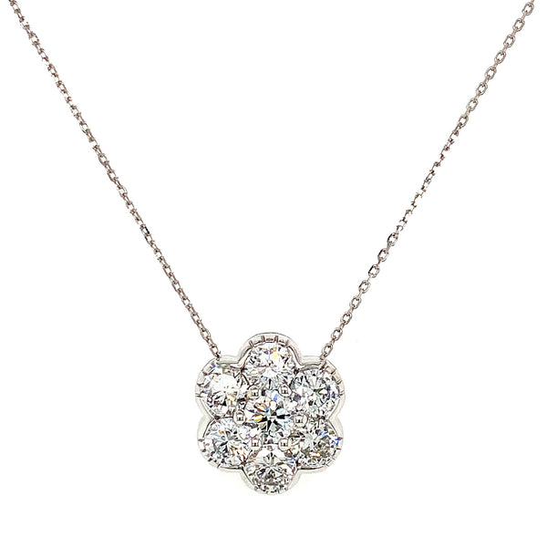 (LD) Collar con diamantes de laboratorio en oro blanco 14kt. 45cm - DGjoyeros